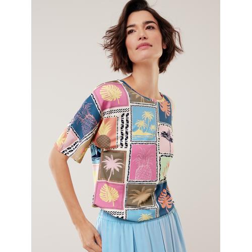 Walbusch Damen Kimonoshirt Florida Rose bedruckt