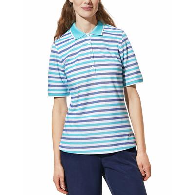 Walbusch Damen Bügelfrei Sommer-Polo Blau gestreift Image