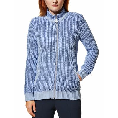 Walbusch Damen Reliefstruktur-Strickjacke Blau mehrfarbig Image