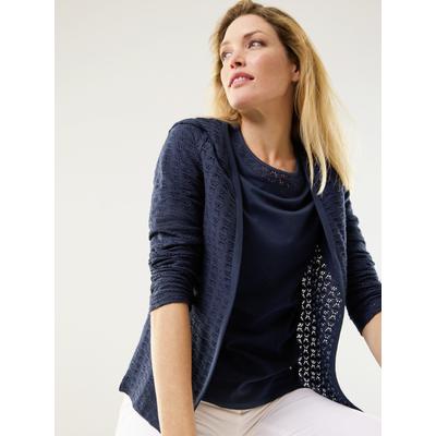 Walbusch Damen Twin Set Ajour Blau Image