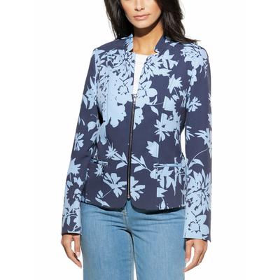 Walbusch Damen Kofferblazer Blumendruck Blau mehrfarbig Image