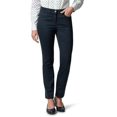 Walbusch Damen Bügelfrei Cotton Hose Slim Fit Blau Image