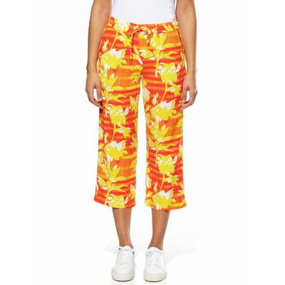 Walbusch Damen Lyocell-Culotte Palmenprint Rot bedruckt Image