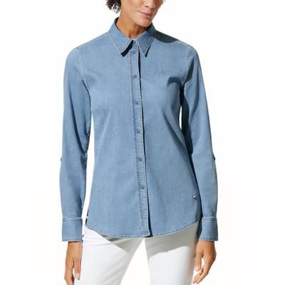 Walbusch Damen Extra Bequem Jeans-Bluse Blau Image