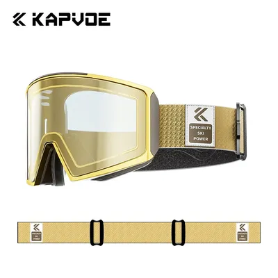 Kapvoe Photochromic Ski Goggle Snowboard Anti-Fog Mask for Men Women Eyewear Kit UV400 Protection