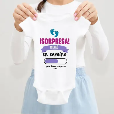 Surprise Baby on The Way Please Wait Printed Baby Jumpsuit Pregnancy Announcement Clothes Newborn