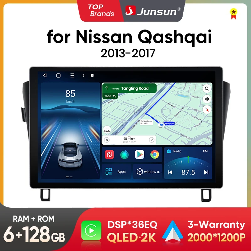 Junsun X7 Series11.5 "2K Wireless CarPlay Android Auto autoradio per Nissan Qashqai J11 X-Trail 3 T32 2013-2017 autoradio
