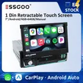 ESSGOO 7 pollici 1 Din Lettore MP5 Carplay Android Auto Manuale Touch Screen retrattile Lettore per auto universale Navigazione GPS FM