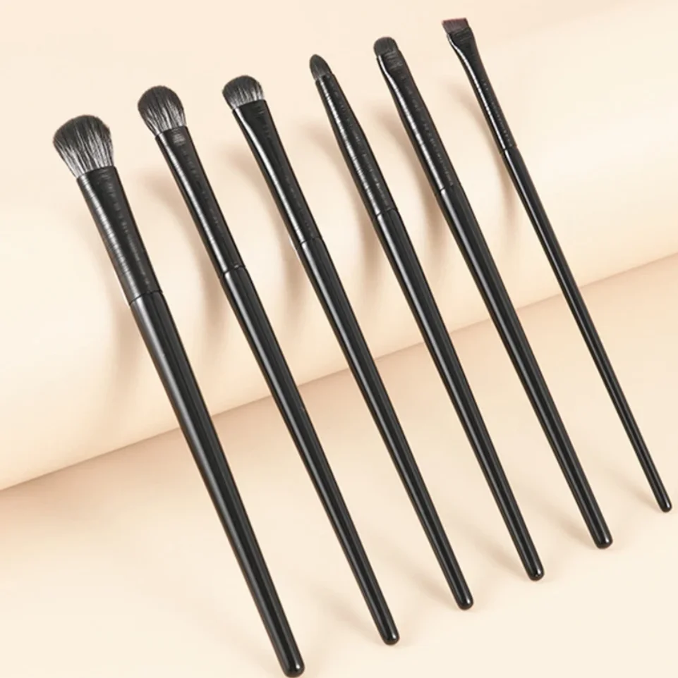 Set di 6 Pennelli Professionali per Trucco Occhi, Morbidi Pennelli per Contorno, Ombretto, Eyeliner e Sopracciglia, Strumenti Cosmetici per la Bellezza del Viso Femminile