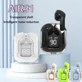 Auricolare Bluetooth wireless vero design trasparente con display digitale a LED Auricolari TWS con suono stereo per lavoro sportivo-Air 31