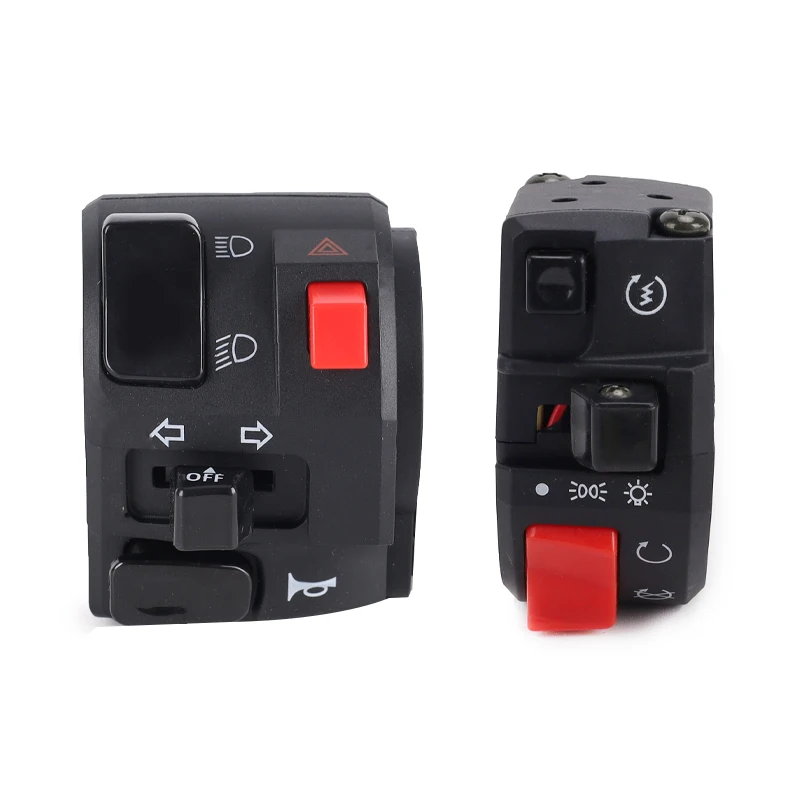 Interruttori per moto da 22 mm Pulsante clacson per moto Indicatore di direzione Lampada fendinebbia elettrica Interruttore controller manubrio di avviamento universale