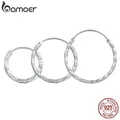 BAMOER 925 boucles d'oreilles créoles en argent sterling pour femmes, grandes boucles d'oreilles légères hypoallergéniques glaçon boucles d'oreilles créoles à la mode