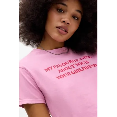 UO My Fave Thing Relaxed T-Shirt - Pink M/L at Urban Outfitters