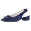 Slingpumps GABOR, Damen, Gr. 38, blau (dunkelblau), Ziegenveloursleder, unifarben, elegant, Schuhe, Blockabstz, Festtagsschuh, Hochzeitsschuh mit elastischem Riemchen