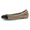 Ballerina GABOR, Damen, Gr. 38, schwarz (leo, schwarz), Ziegenveloursleder, Nappaleder, kontrastfarbene Details, animal-print, klassisch, Schuhe, Blockabsatz, Schlupfschuh, Businesschuh mit Best Fitting-Ausstattung