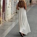 Femmes Robe Midi Robes inspirées du lin Robe en coton et lin Robe d'été Mode Moderne Vacances Sortir Week-end Coupe régulière Bloc de Couleur Sans manches Col Halter Noir Blanche Été