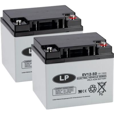 2X agm 12V 50Ah Blei-Akku - zyklenfest kompatibel WP50-12NE MP50-12C 12LCP-50 REC50-12I Image