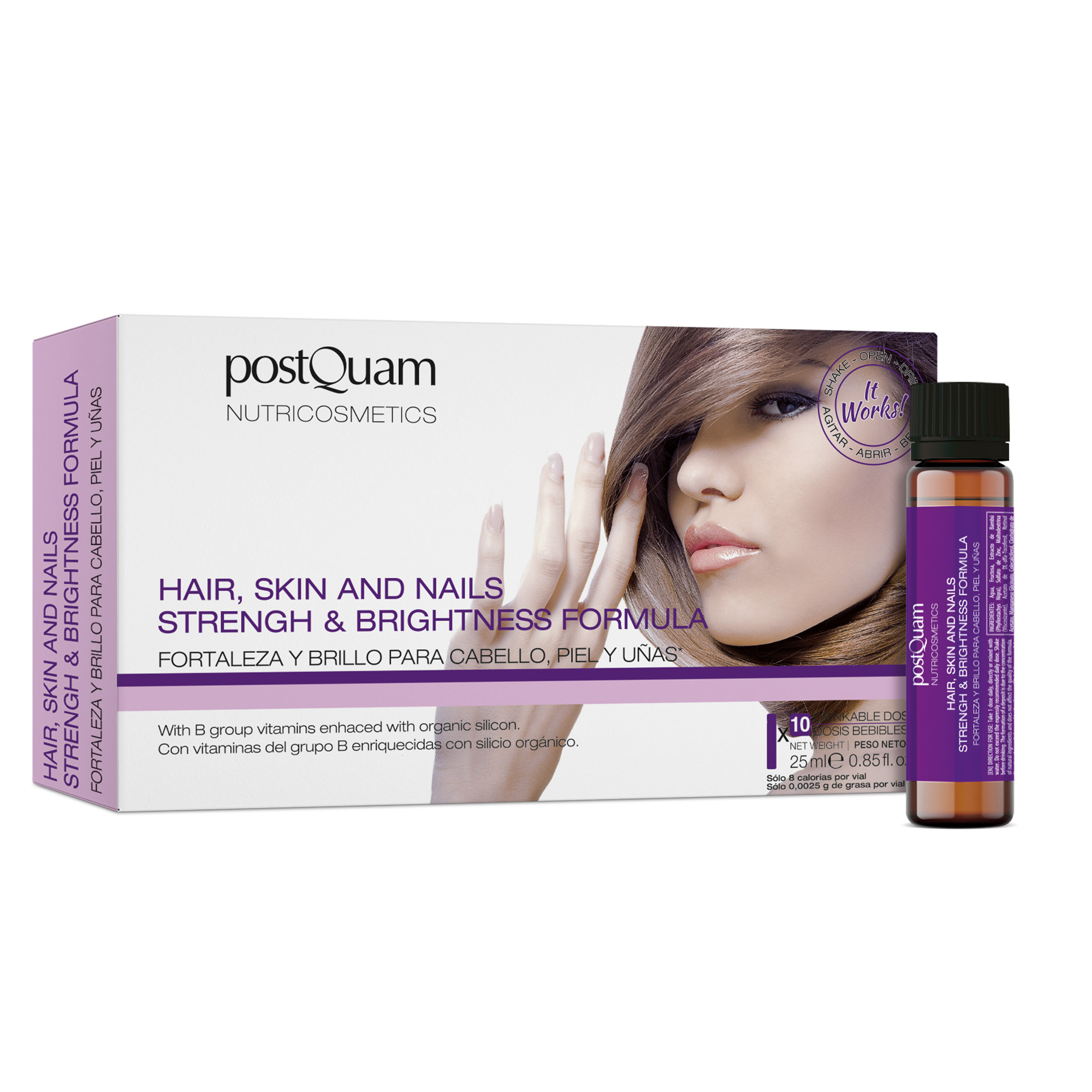 HAIR, SKIN AND NAILS STRENGH & BRIGHTNESS FORMULA - KRAFT U. GLANZ FÜR HAARE, HAUT, NÄGEL 10 X 25 ML. Image