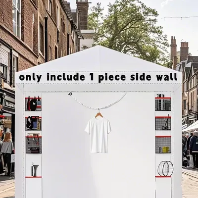 Sofortige Vordach-Seitenwände 10 x 10 Fuß für Pop-Up-Überdachung, wasserdichter Schutz, Vordachwände mit 8 Taschen, Weiß (nur 1 Stück Seitenwand)