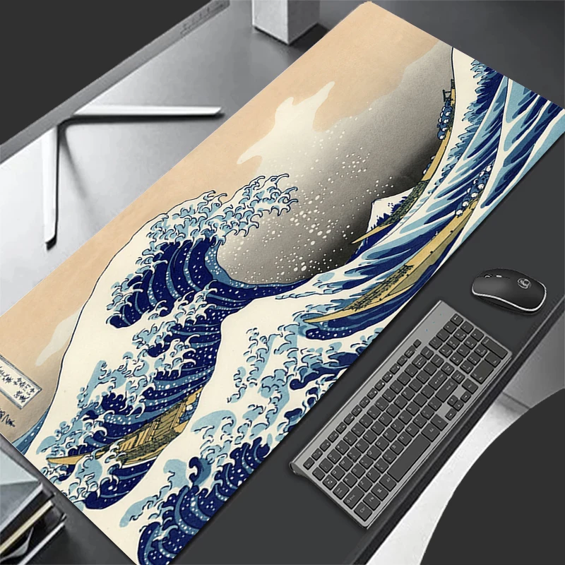 Beliebtes japanisches Wellen-Mauspad, professionelles E-Sport-Gamer, Geschwindigkeits-PC, Gaming, Gummitastatur, Notebook, Schreibtischunterlage, Mauspad Image
