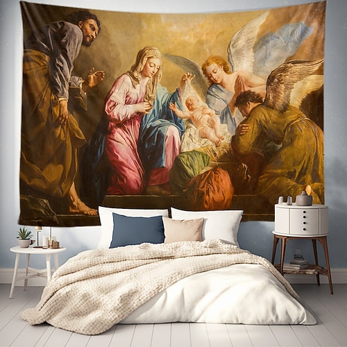 Mittelalterliche Wandteppich Mittelalter Wandkunst große Wandteppich Wanddekoration Fotohintergrund Decke Vorhang Zuhause Schlafzimmer Wohnzimmer Dekoration Image