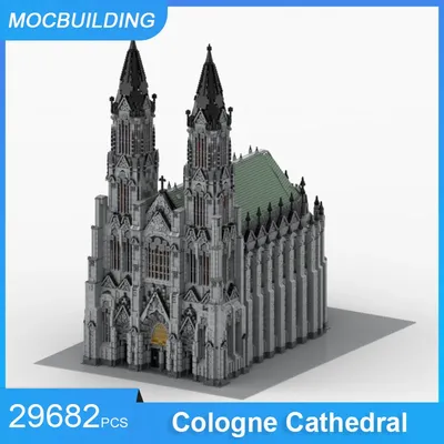 MOC Bausteine Köln Kathedrale Schloss Modell DIY Montieren Ziegel Pädagogisches Kreative Sammlung Image