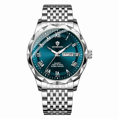 Luxus Herrenuhr Quarz wasserdicht Leuchtende Datum Chronograph Leder Herren Armbanduhr Militärische Sport Herren Uhren B6367 Image