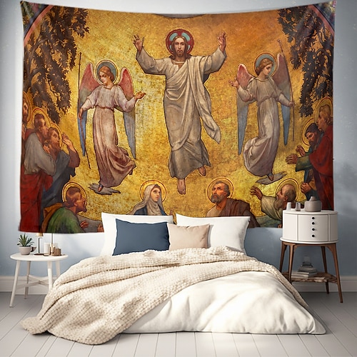 Mittelalterliche Wandteppich Mittelalter Wandkunst große Wandteppich Wanddekoration Fotohintergrund Decke Vorhang Zuhause Schlafzimmer Wohnzimmer Dekoration Image