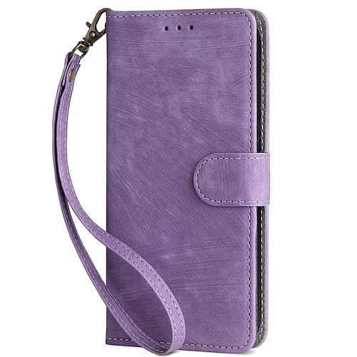 Handy Hülle Handyhüllen Für Samsung Galaxy S25 S24 S23 Ultra Plus S22 Plus Ultra A14 A34 A54 A24 A73 A53 Flip-Cover Mit Ständer Mit Handgelenkschlaufe Kartenfach Retro TPU PU-Leder Image