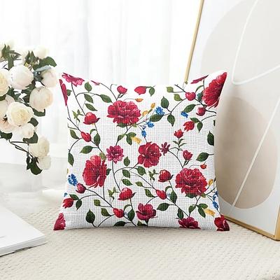 Schöne Blumen Dekorative Kissenbezüge 1 Stück Weicher quadratischer Sofakissenbezug Kissenbezug für Schlafzimmer Wohnzimmer Sofa Stuhl