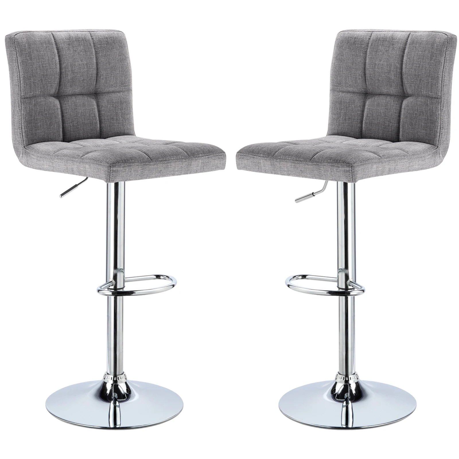 WOLTU 2 TEILE/SATZ Barhocker Leinen Höhenverstellbarer Thekenhocker Gepolsterter Sitz Barstuhl Hochhocker Küche Pub Bistro Stuhl Image