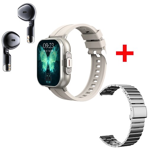 696 D8 Smartwatch 2.01 Zoll Smartwatch Fitnessuhr Bluetooth EKG PPG Schrittzähler Anruferinnerung Kompatibel mit Android iOS Damen Herren Freisprechanrufe Nachrichtenerinnerung IP 67 42mm Image