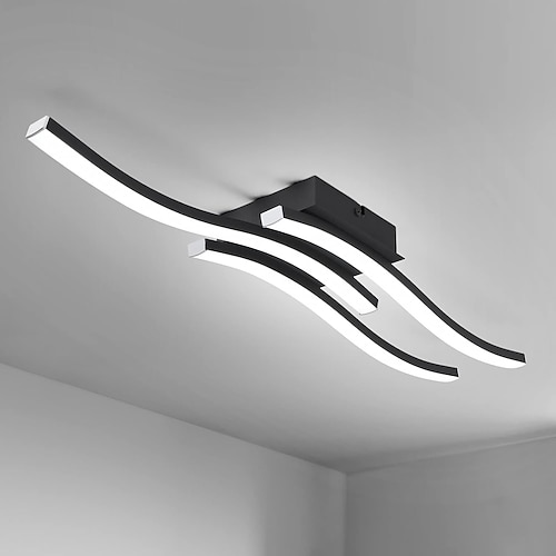 Moderne dimmbare LED-Deckenleuchte, gebogen, 2 Köpfe 15 W, 3 Köpfe 20 W, 4 Köpfe 24 W, minimalistische Einbau-Deckenleuchten, geeignet für Flure, Arbeitszimmer, Schlafzimmer, Arbeitszimmer, Küchen Image
