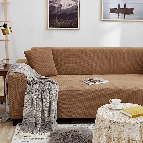 Elastischer Sofabezug aus Jacquard-Stoff, Stretch-Couchbezug, L-förmige Sofa-Schonbezug, Eckbezug für Wohnzimmer, 1/2/3/4 Sitze Image