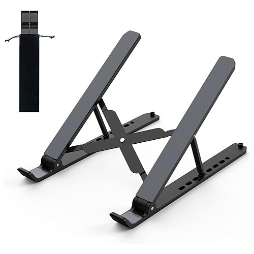 Laptopständer für den Schreibtisch, verstellbarer Laptop-Riser, faltbarer tragbarer Laptop-Halter, belüfteter Kühlungs-Notebookständer für 10-15,6-Zoll-Laptops Image