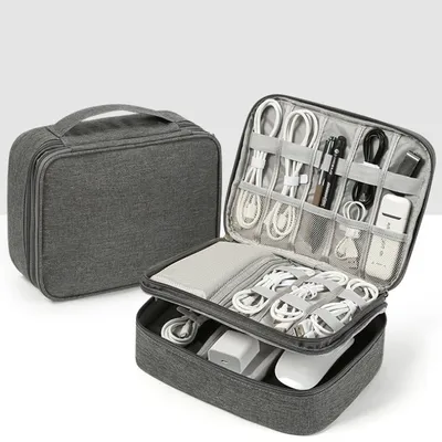 Multi Elektronische Aufbewahrungstasche USB Daten Ladekabel Reisekabel Organizer Digitaler Image