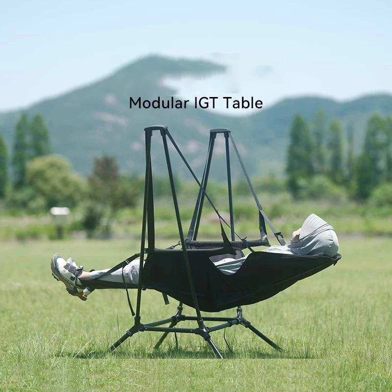 Klappbarer tragbarer Liegestuhl aus Aluminiumlegierung für den Außenbereich, Freizeit-Campingstuhl, Schaukelstuhl, Schaukelstuhl, 150 kg Tragkraft Image