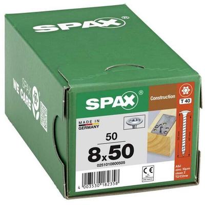 SPAX Holzbauschrauben T40 Tellerkopf WIROX 8 x 50 mm 50 Stück