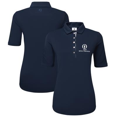 The 153rd Open Royal Portrush FootJoy Ruched Ärmel Essential Polo - Marineblau - Damen Image