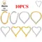 10PCS Stainless Steel D Shape Water Drop Nose Rings 16G CZ Septum Ring Ear Cartilage Tragus Helix Daith Earring Piercing Jewelry