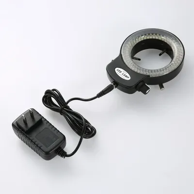 Adjustable 6500K 144 LED Ring Light illuminator Lamp For Industry Stereo Microscope Lens Camera
