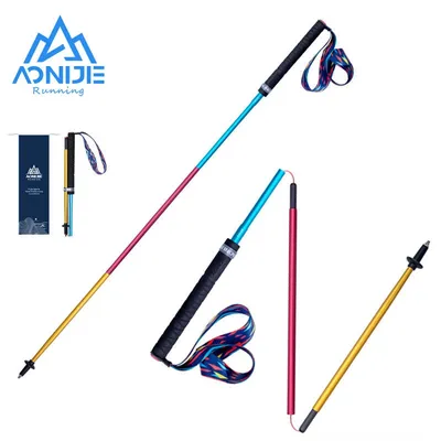 AONIJIE E4201 E4204 Hiking Poles Carbon Fiber Aluminum Trekking Pole Lightweight Folding Quick Lock