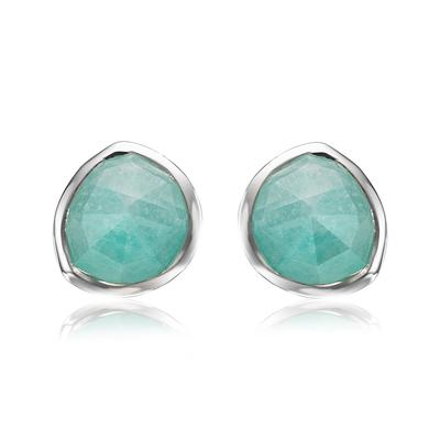 Sterling Silver Siren Gemstone Stud Earrings Amazonite