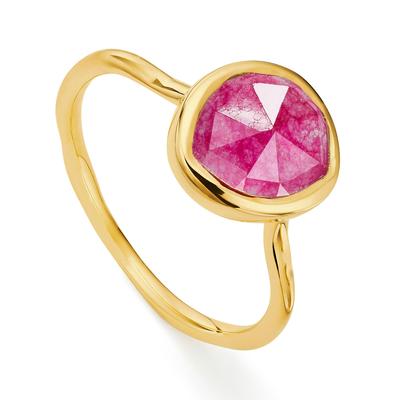 Gold Siren Gemstone Ring Pink Quartz