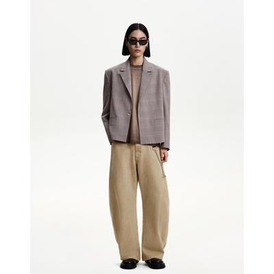 Bershka Barrel Trousers Men 30 Sand