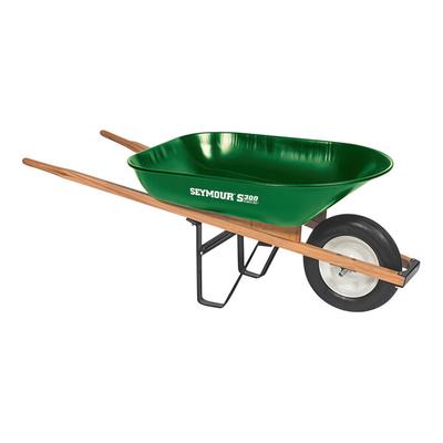 Seymour Midwest S300 DuraLite 4 Cu. Ft. Steel Wheelbarrow with Hardwood Handles and 15" 2-Ply Tire with Ball Bearings 85721