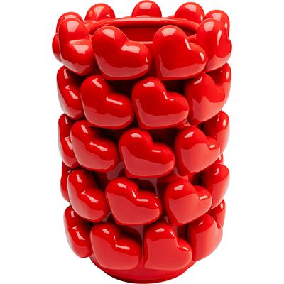 Tischvase KARE DESIGN "Vase Hearts 33cm", rot, B:21,5cm H:33cm T:21,5cm, Porzellan, Vasen Image