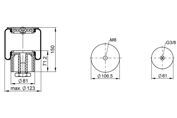 CONTITECH AIR SPRING Federbalg, Luftfederung Premium Range Universal für IRISBUS 504309849 SZ 70-11 Image