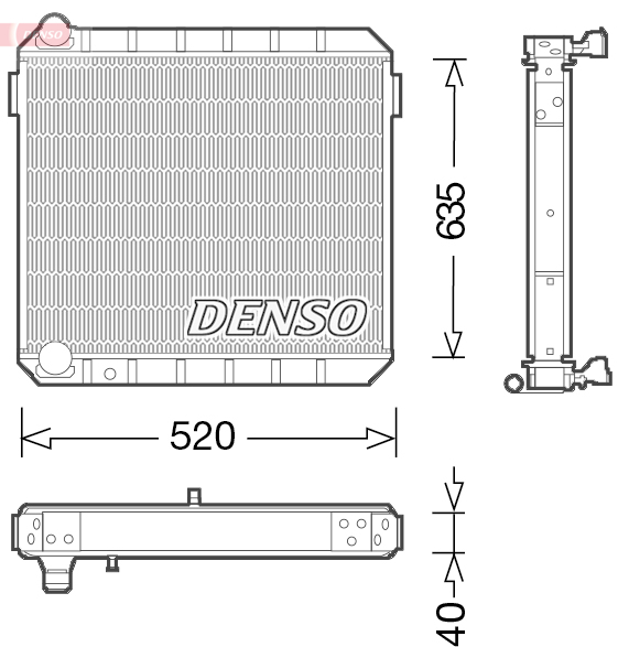 DENSO Kühler, Motorkühlung DRM10110 Universal für FORD 82DB8005CC 82DB8005CD Image