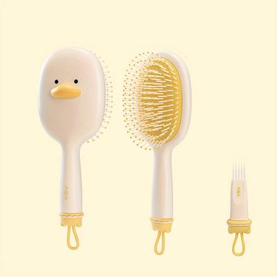 TEMU Anti-static Comb For Women - Fluffy, Detangling Hair Brush With Scalp Massage, Ideal For All Hair Types Image